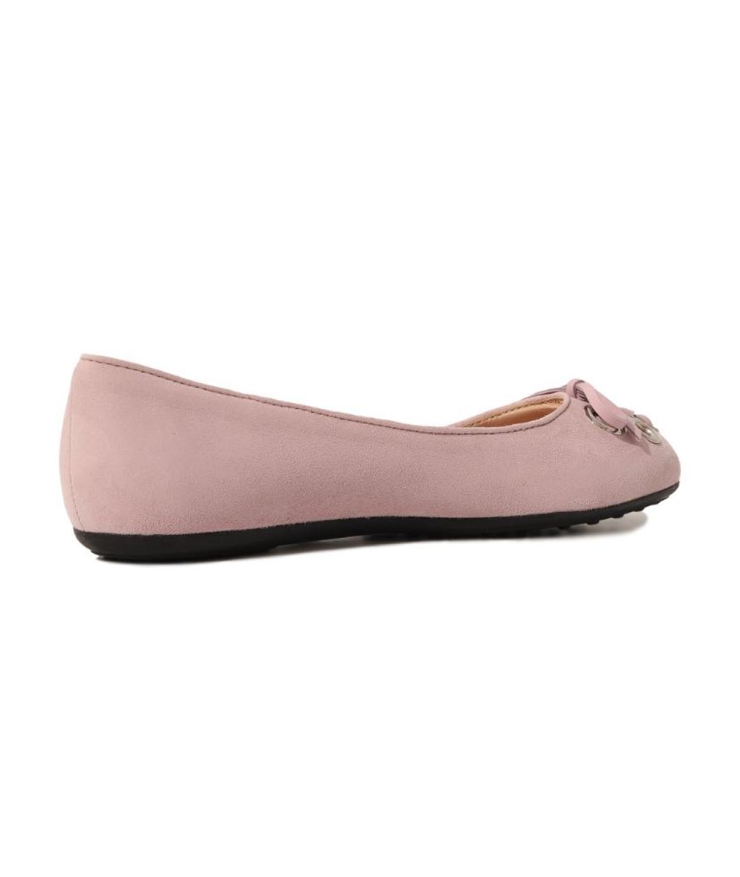 TOD'S Розовые замшевые балетки, фото 4