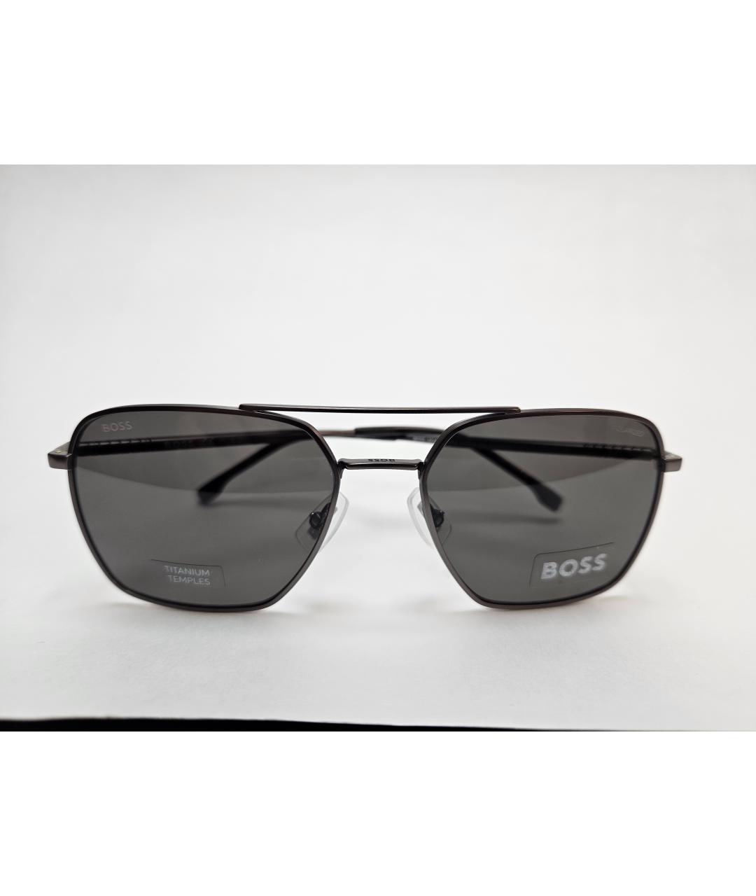 HUGO BOSS Серые металлические солнцезащитные очки, фото 6