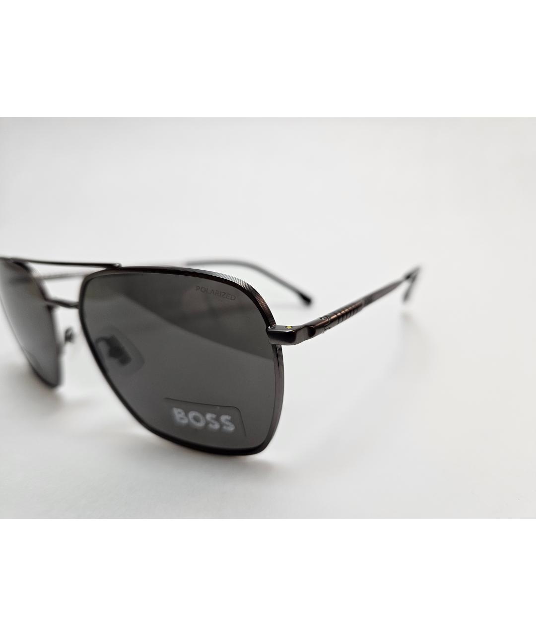 HUGO BOSS Серые металлические солнцезащитные очки, фото 2