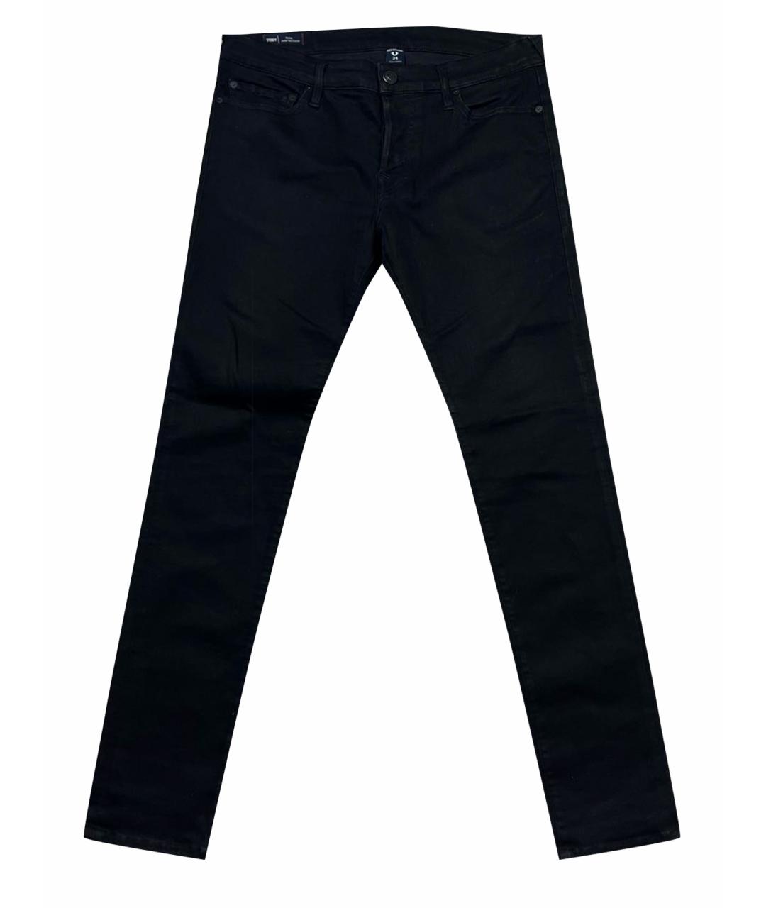 TRUE RELIGION Черные хлопко-полиэстеровые джинсы скинни, фото 1