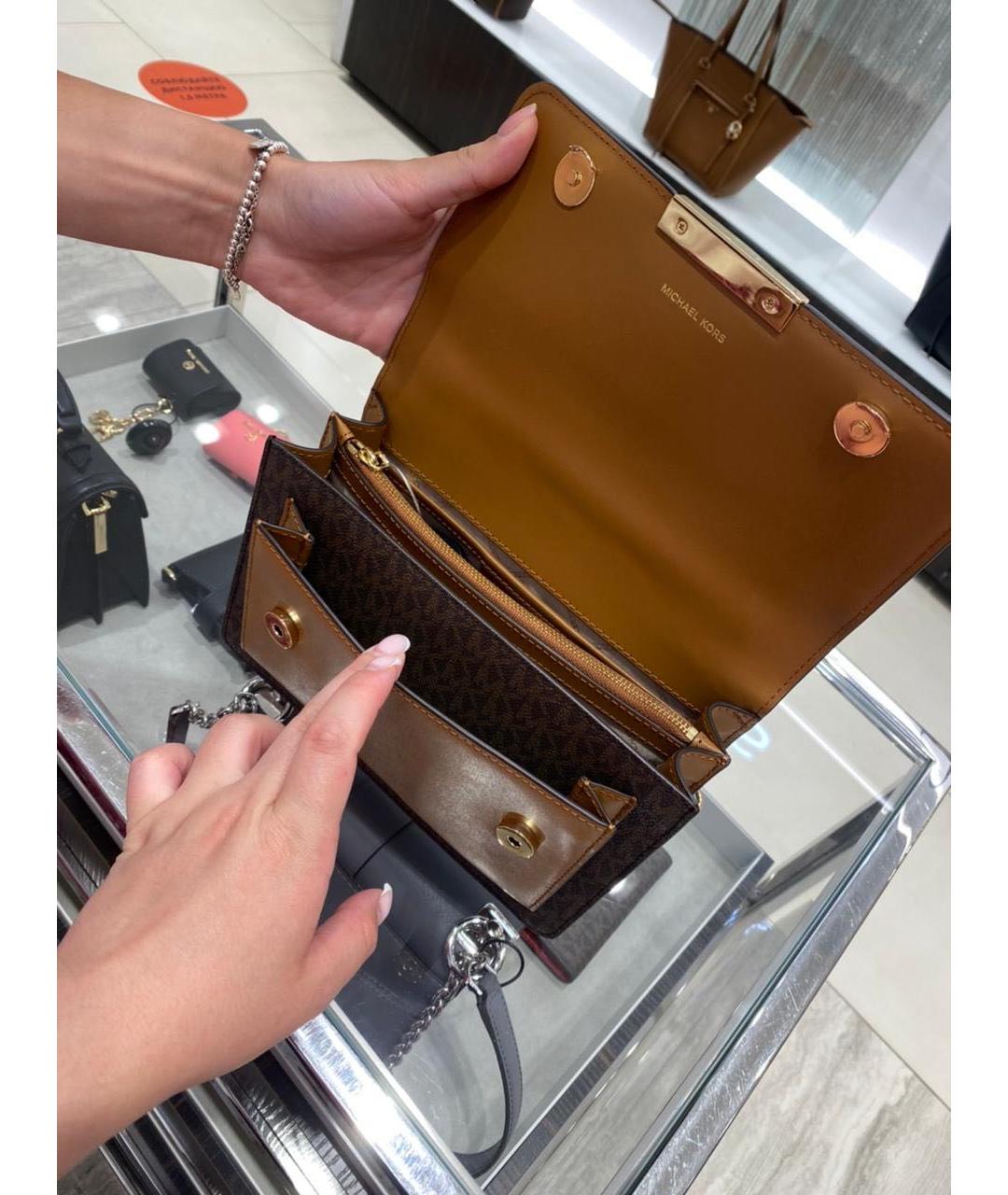 MICHAEL KORS Коричневая кожаная сумка с короткими ручками, фото 2