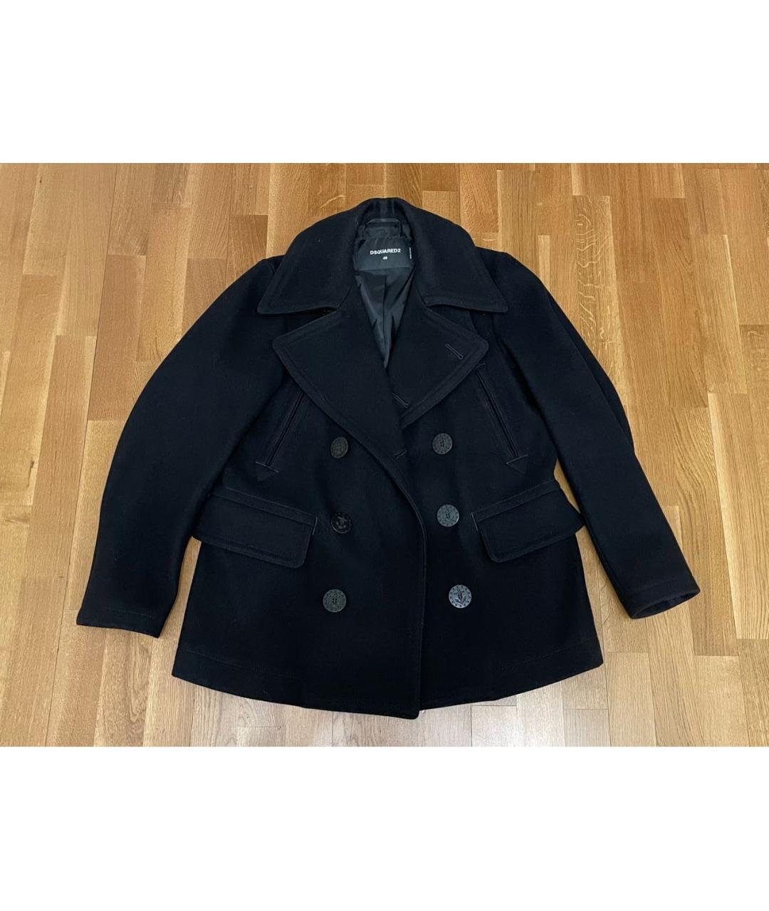 DSQUARED2 Черное шерстяное пальто, фото 9