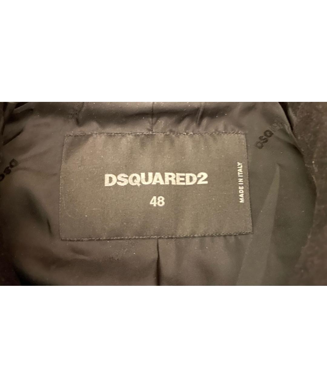DSQUARED2 Черное шерстяное пальто, фото 8