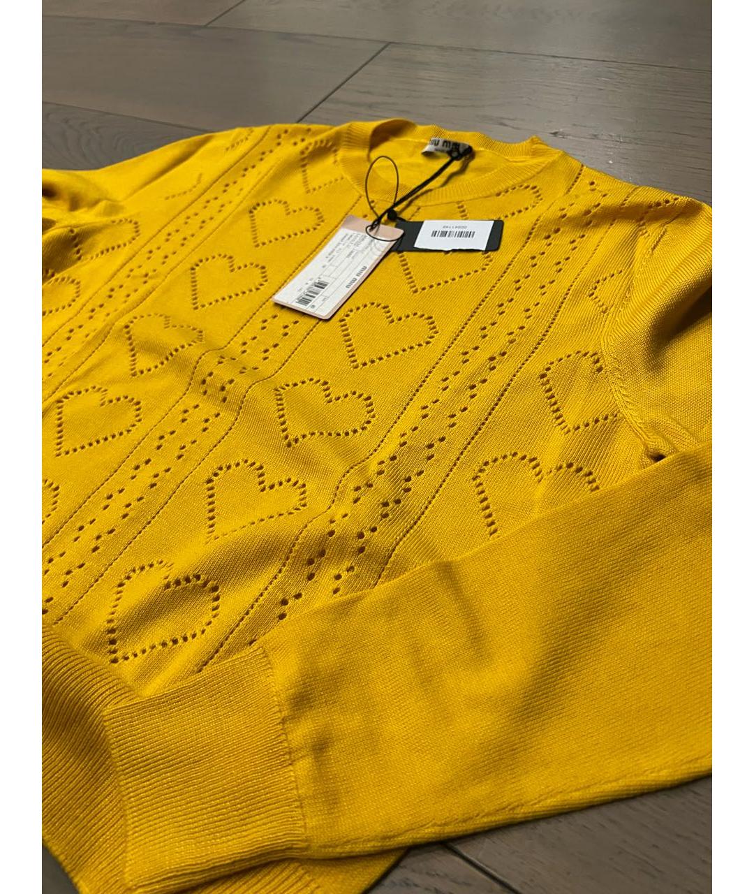 MIU MIU Желтый шерстяной джемпер / свитер, фото 2