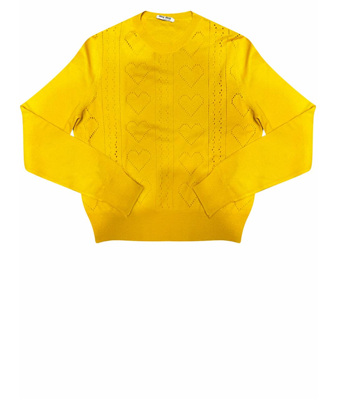 MIU MIU Желтый шерстяной джемпер / свитер, фото 1