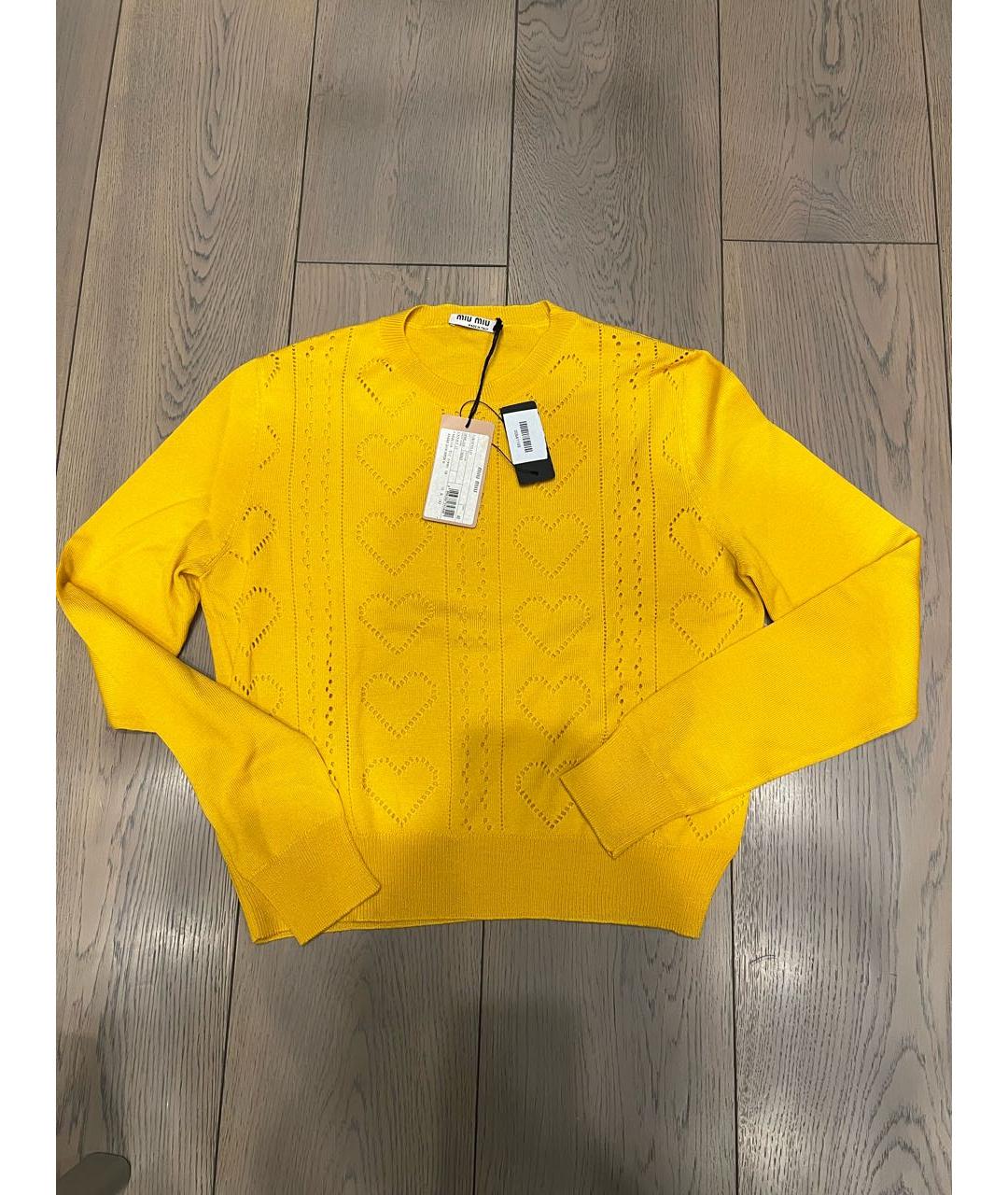 MIU MIU Желтый шерстяной джемпер / свитер, фото 5