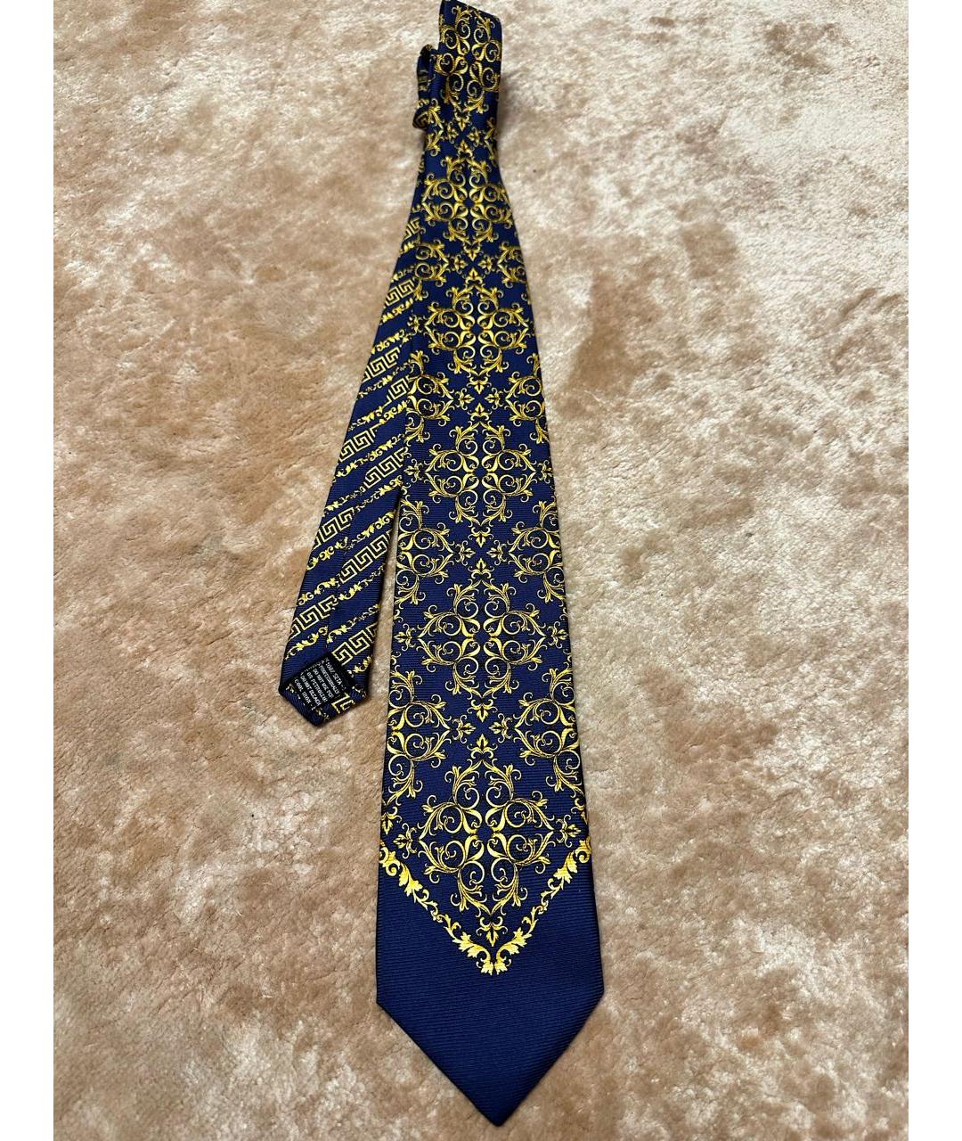 VERSACE Темно-синий шелковый галстук, фото 7