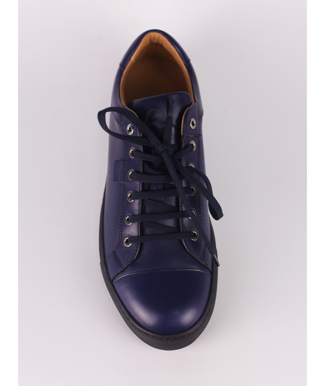 BRIONI Синие кожаные низкие кроссовки / кеды, фото 4