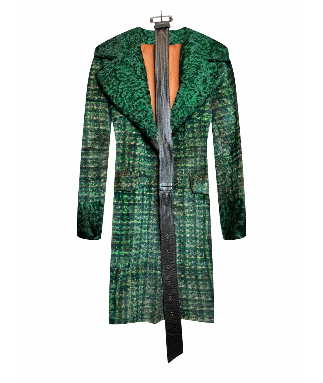 ETRO Зеленые меховое пальто, фото 1