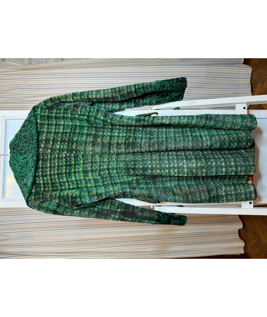 ETRO Зеленые меховое пальто, фото 2