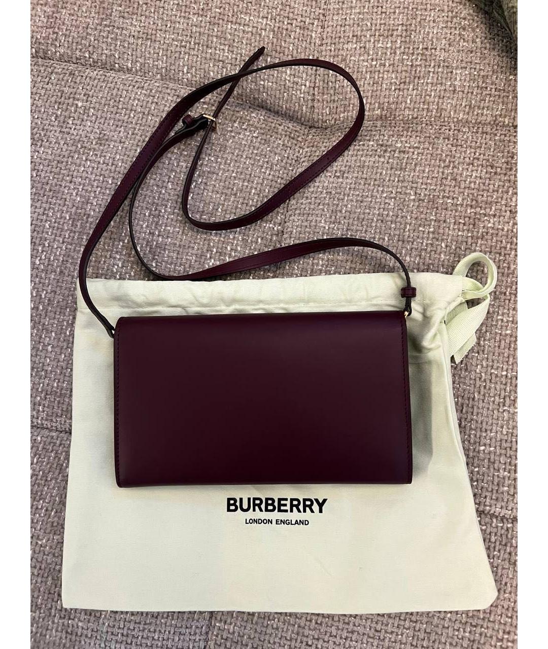 BURBERRY Бордовая сумка через плечо из лакированной кожи, фото 4