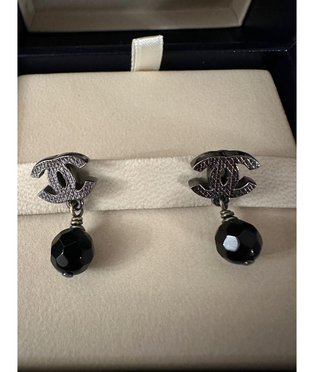 CHANEL Серебряные металлические серьги, фото 5
