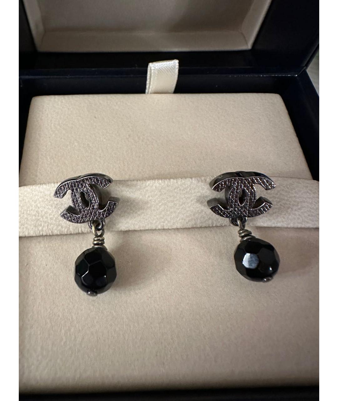 CHANEL Серебряные металлические серьги, фото 2