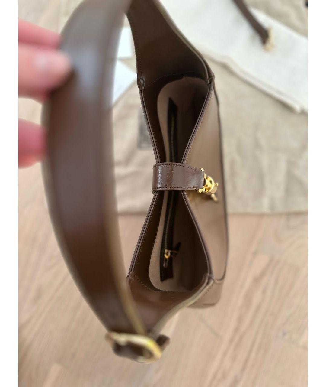 GUCCI Коричневая кожаная сумка через плечо, фото 4