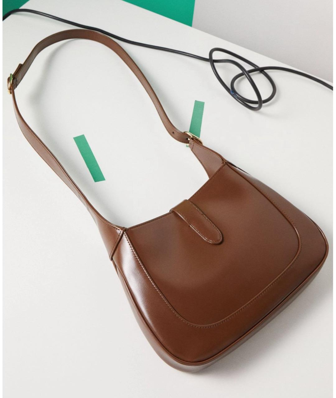 GUCCI Коричневая кожаная сумка через плечо, фото 6