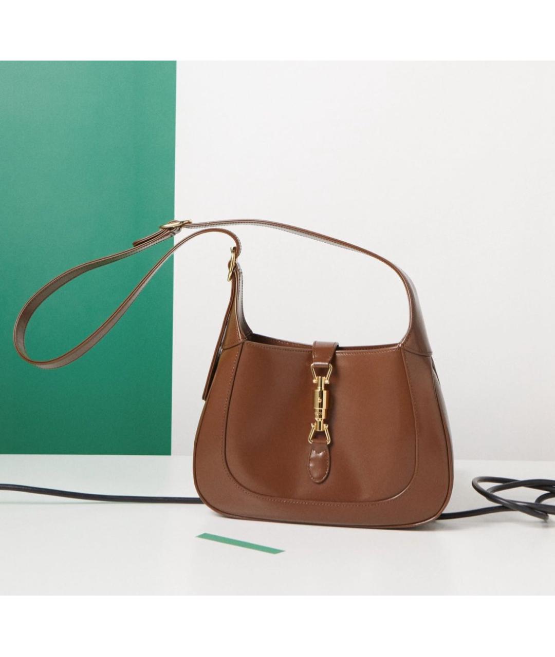 GUCCI Коричневая кожаная сумка через плечо, фото 8