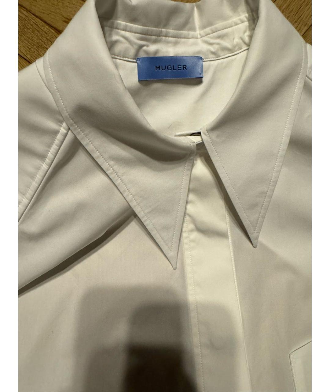 MUGLER Белая хлопковая блузы, фото 3