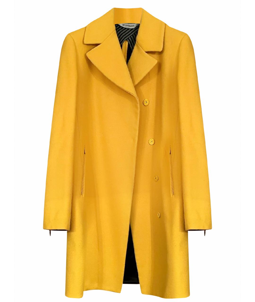 SPORTMAX Желтое шерстяное пальто, фото 1