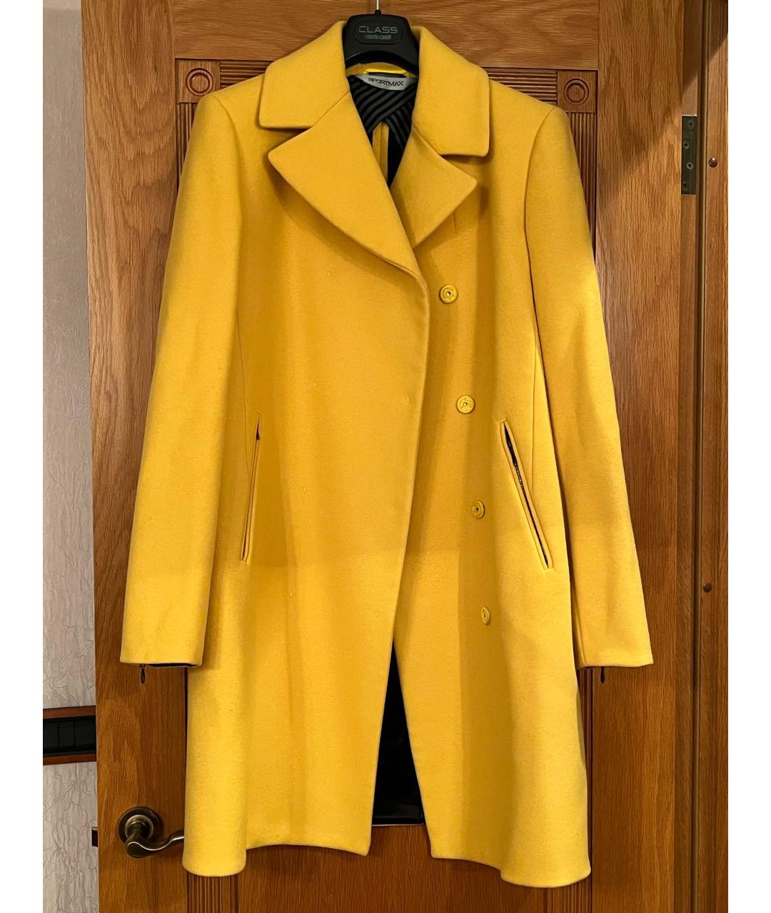 SPORTMAX Желтое шерстяное пальто, фото 6