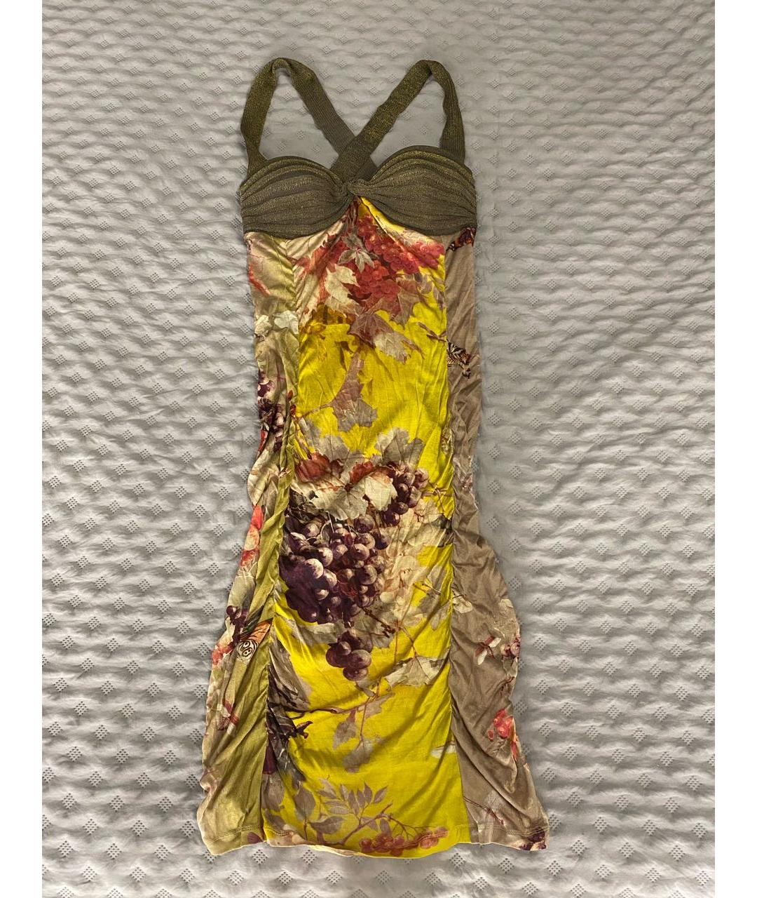 JEAN PAUL GAULTIER Желтое шелковое коктейльное платье, фото 7