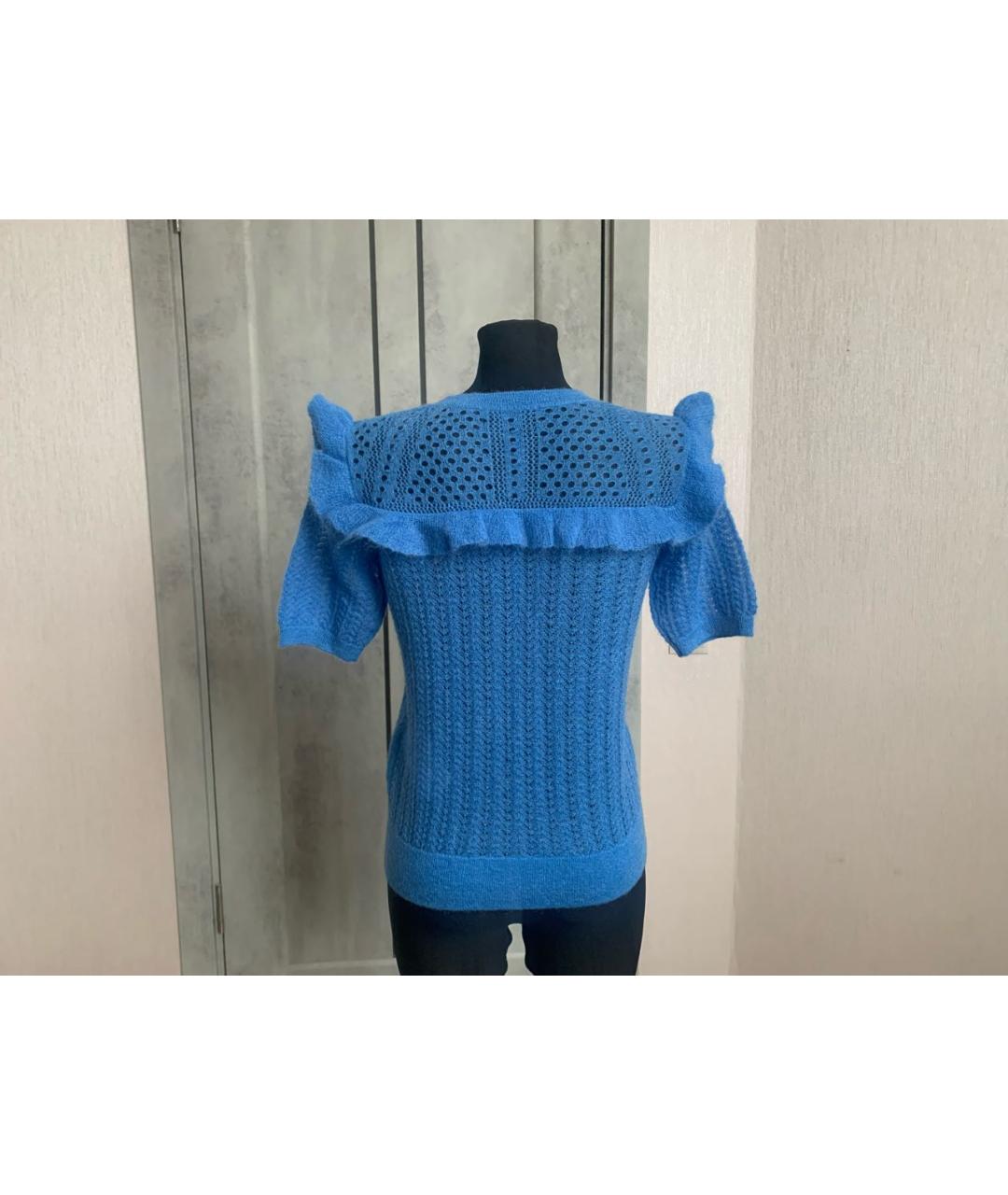 MAJE Синий шерстяной джемпер / свитер, фото 4