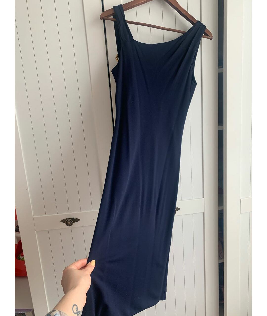 GUCCI Темно-синее вискозное коктейльное платье, фото 2