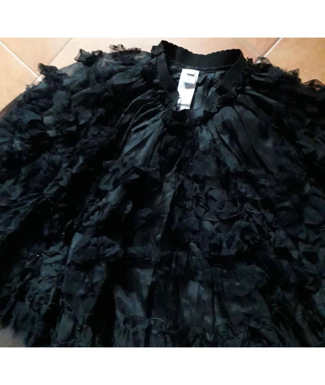 DOLCE&GABBANA Черная шелковая юбка, фото 2