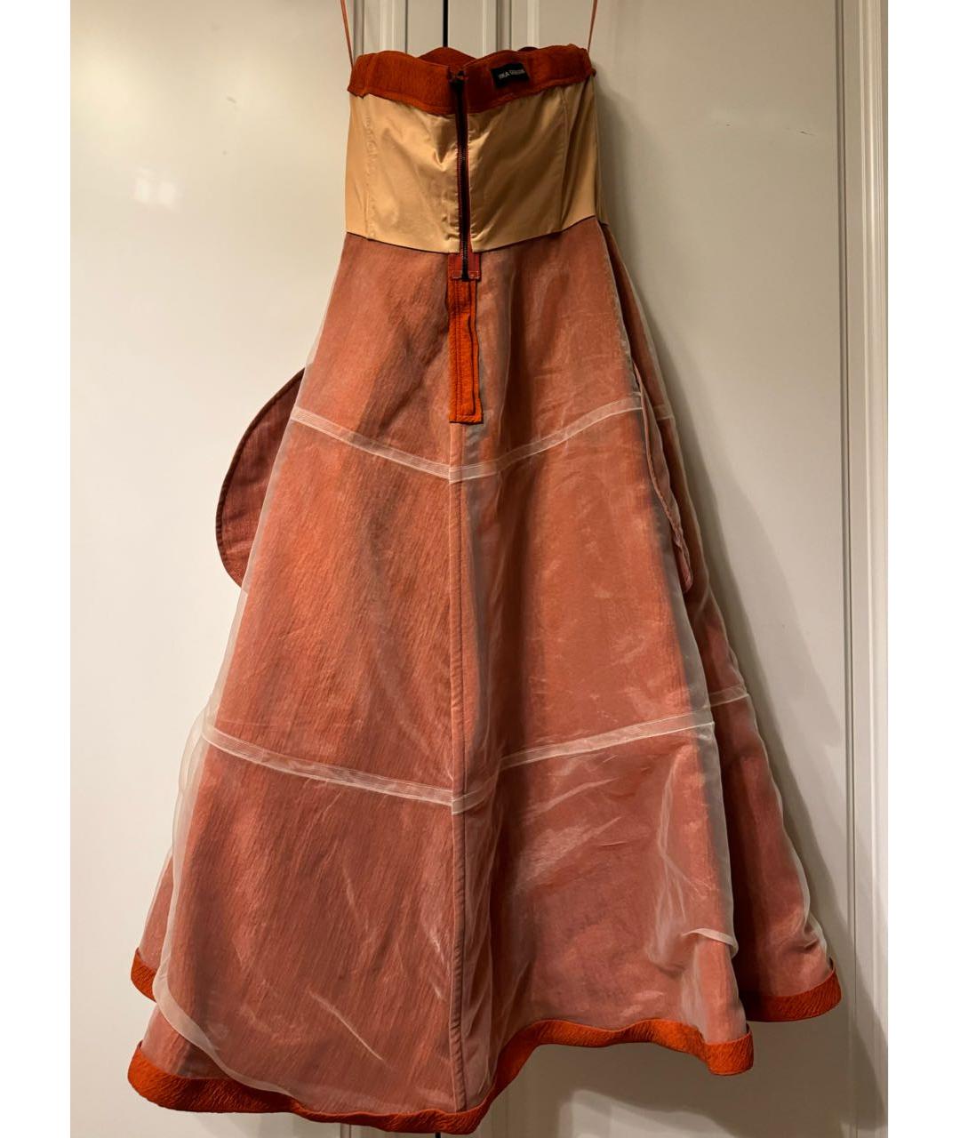 VIKA GAZINSKAYA Оранжевое шелковое коктейльное платье, фото 3