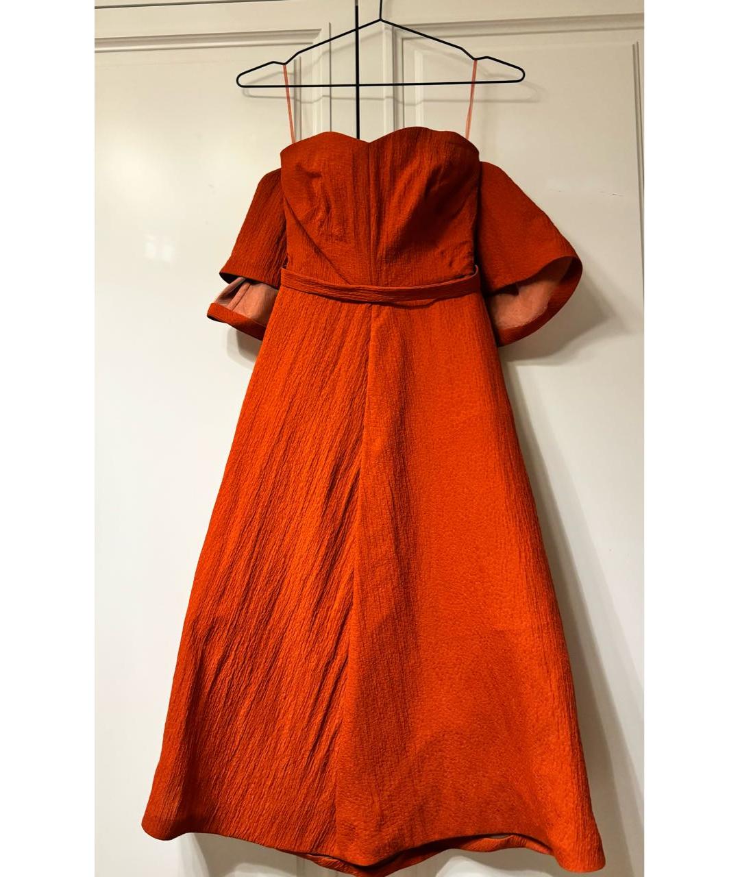 VIKA GAZINSKAYA Оранжевое шелковое коктейльное платье, фото 5