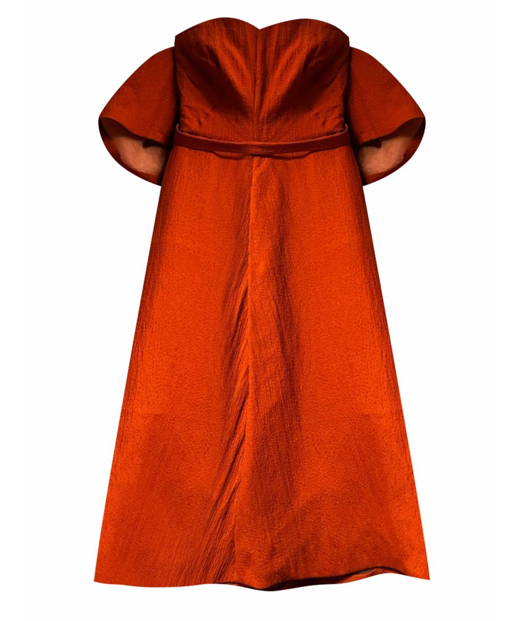 VIKA GAZINSKAYA Оранжевое шелковое коктейльное платье, фото 1