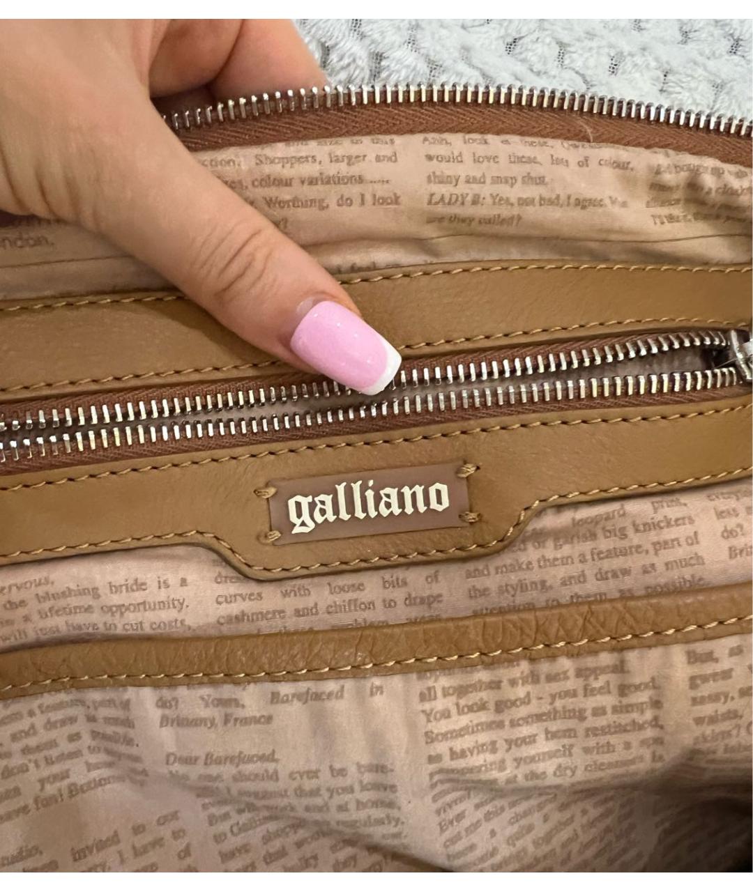 JOHN GALLIANO Голубая деним сумка с короткими ручками, фото 6