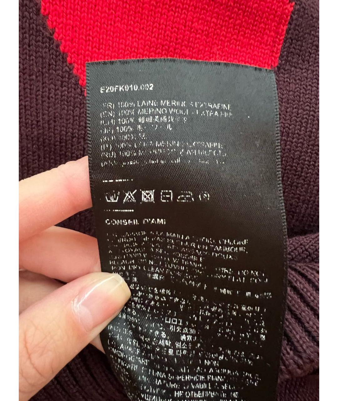 AMI ALEXANDRE MATTIUSSI Бордовый шерстяной джемпер / свитер, фото 7