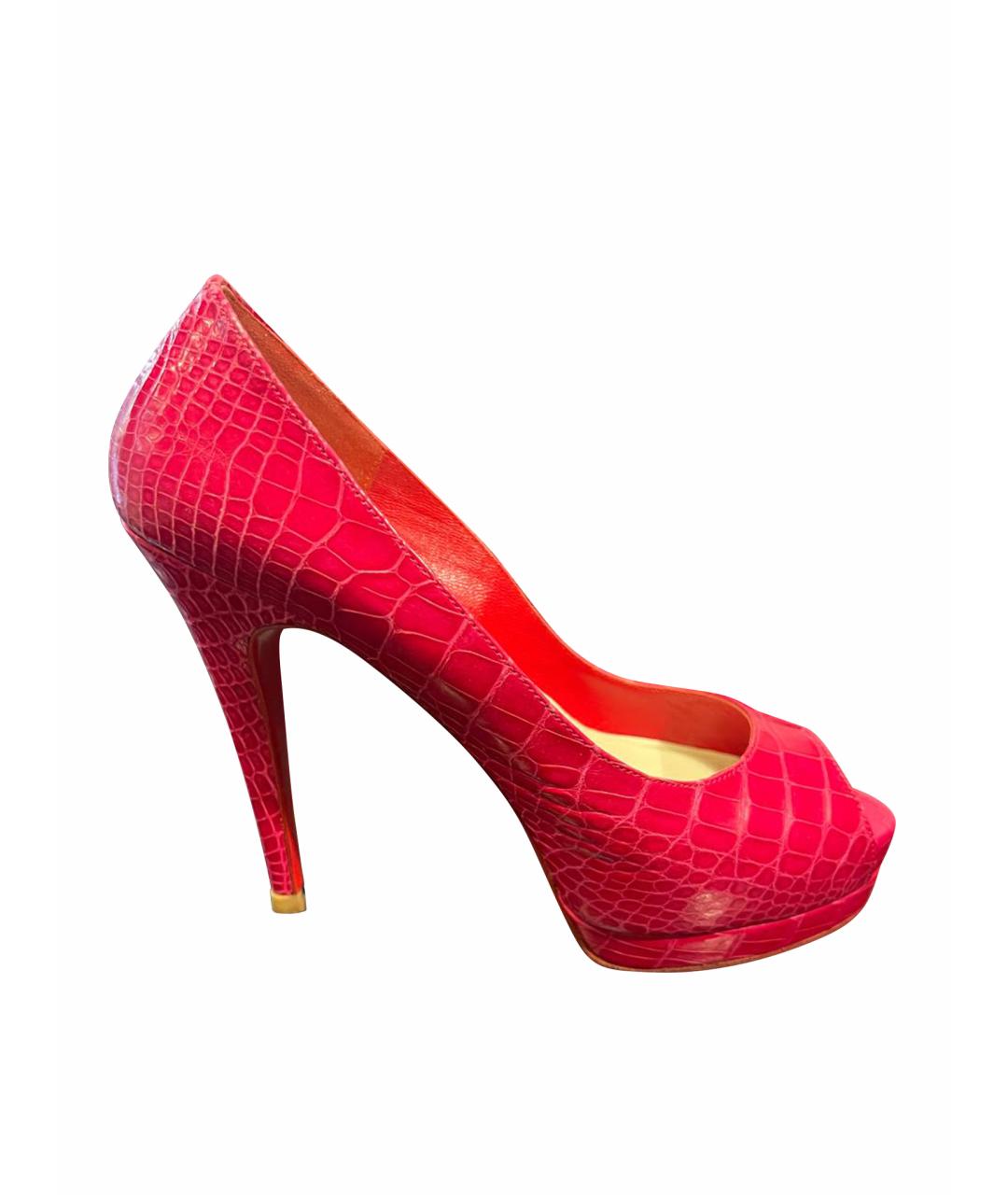 CHRISTIAN LOUBOUTIN Розовые туфли из экзотической кожи, фото 1