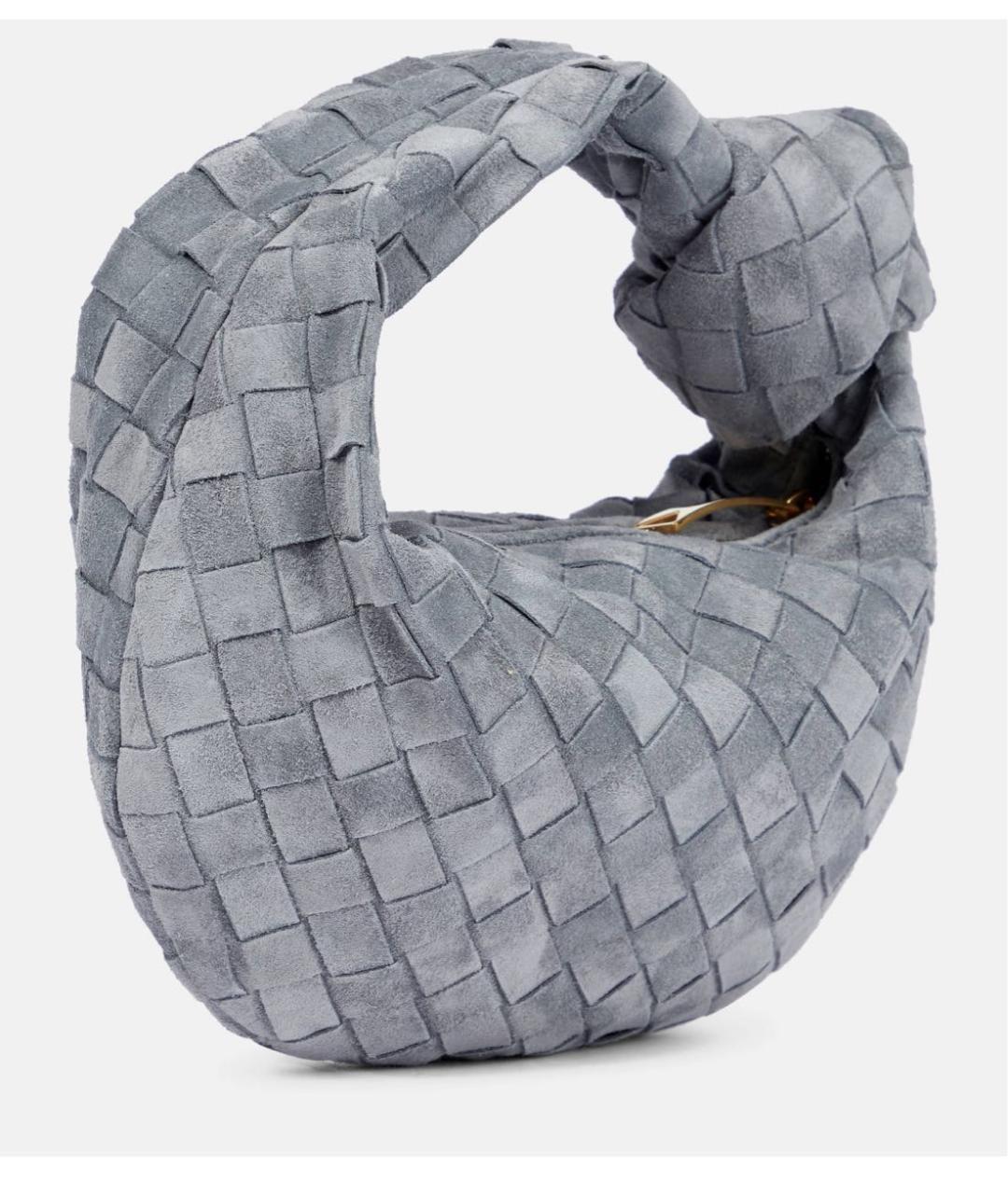 BOTTEGA VENETA Серая замшевая сумка с короткими ручками, фото 4