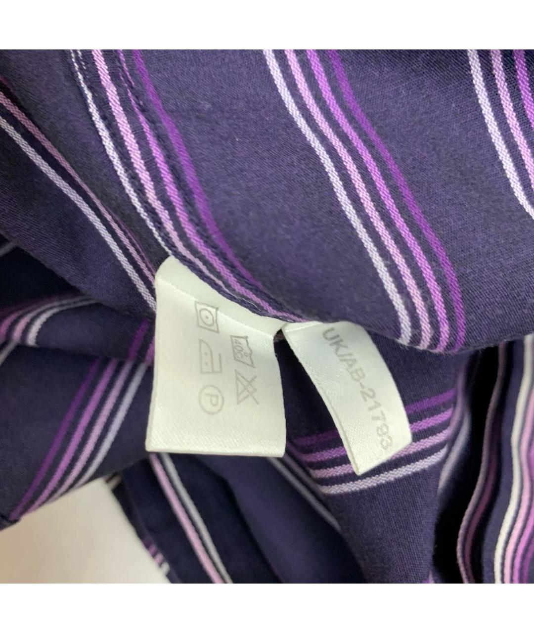 SAINT LAURENT Фиолетовая хлопко-полиэстеровая классическая рубашка, фото 5