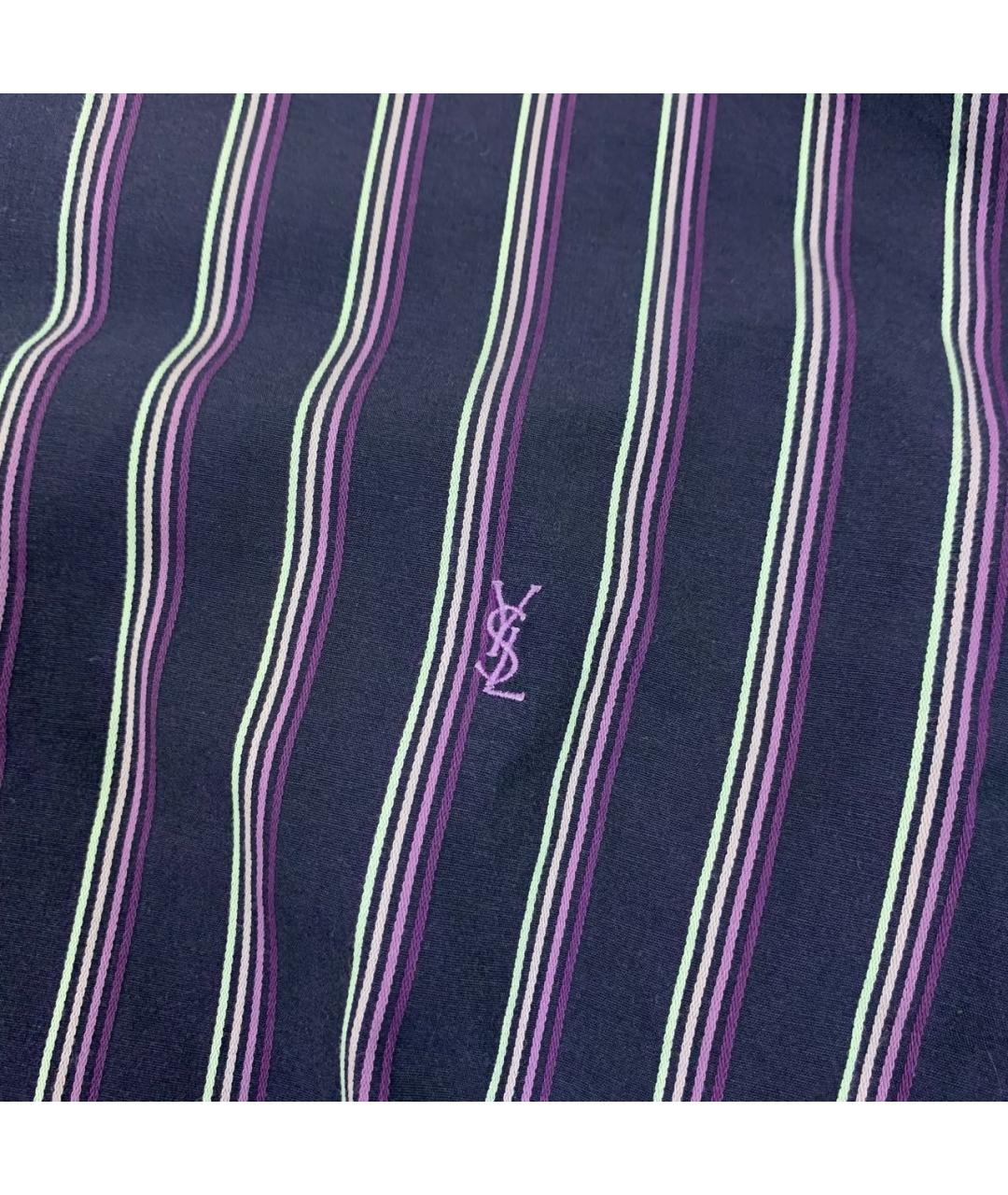 SAINT LAURENT Фиолетовая хлопко-полиэстеровая классическая рубашка, фото 4