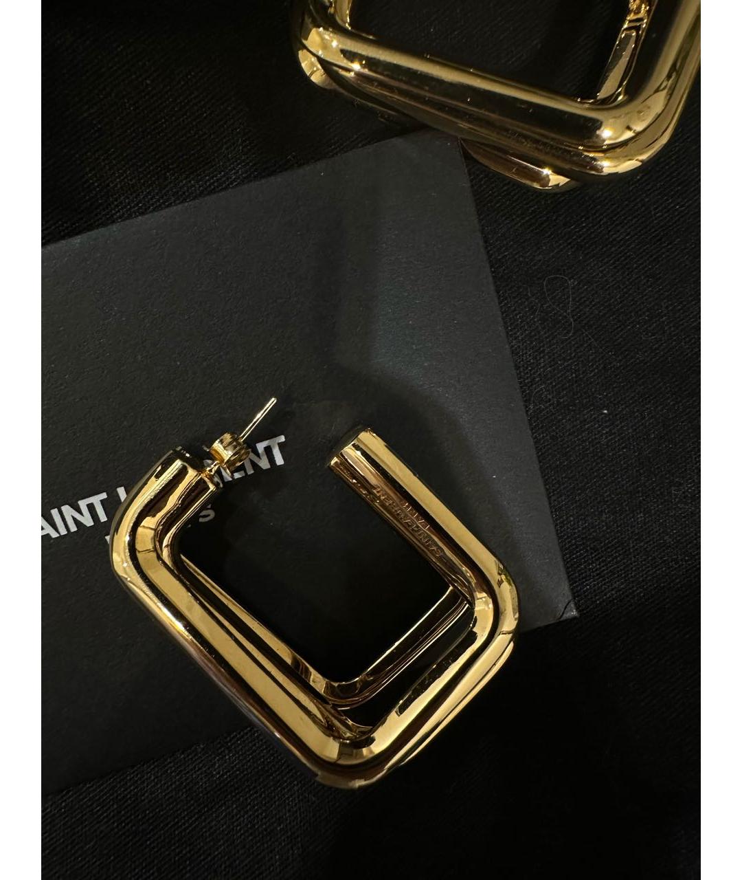 SAINT LAURENT Золотые металлические серьги, фото 3