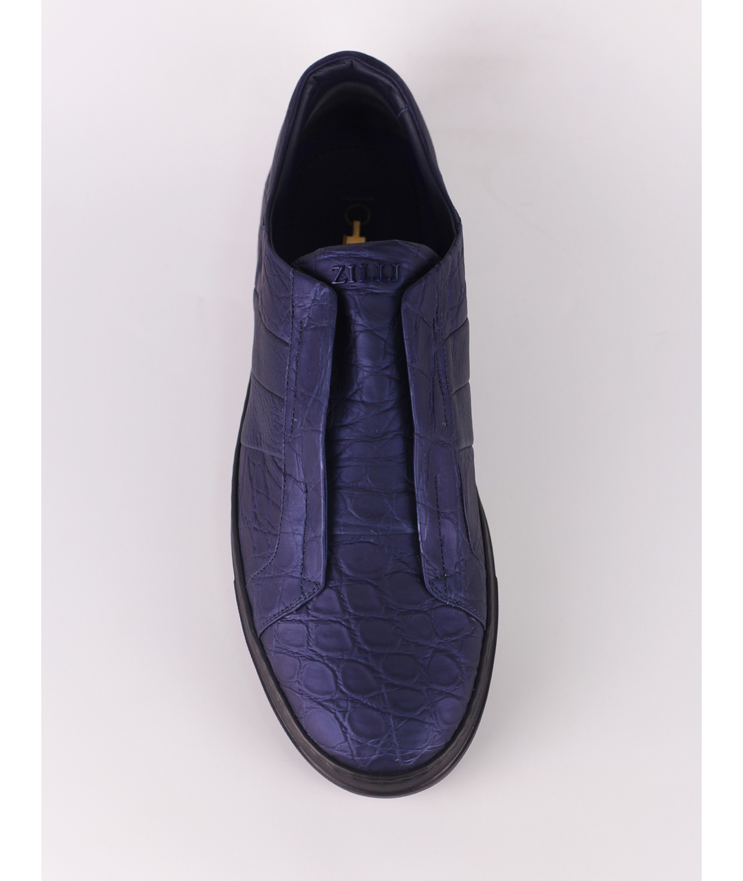 ZILLI Фиолетовые низкие кроссовки / кеды из экзотической кожи, фото 4