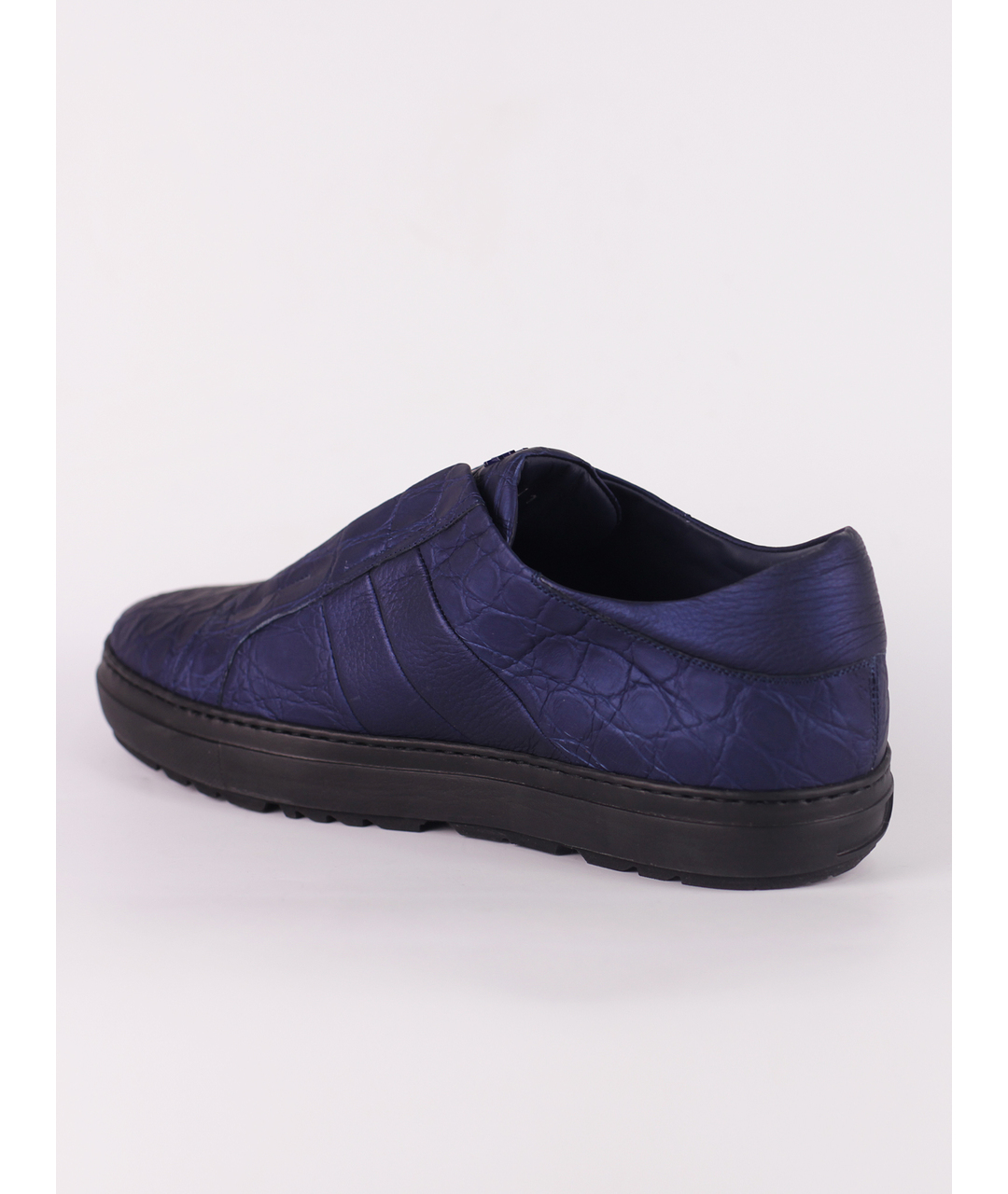ZILLI Фиолетовые низкие кроссовки / кеды из экзотической кожи, фото 3