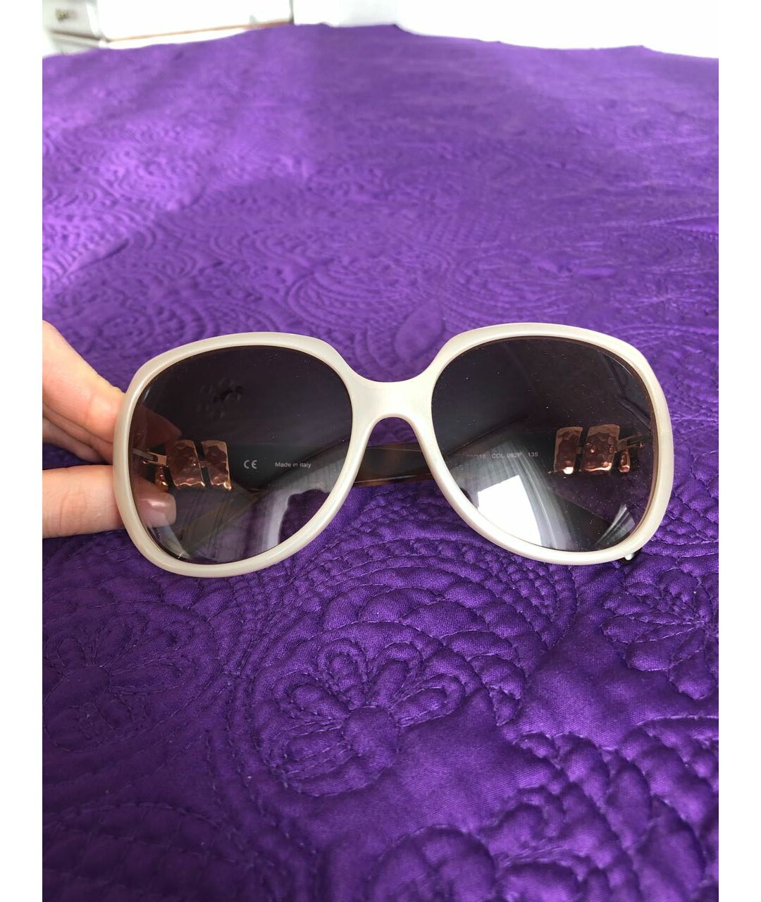 ESCADA Бежевые пластиковые солнцезащитные очки, фото 5