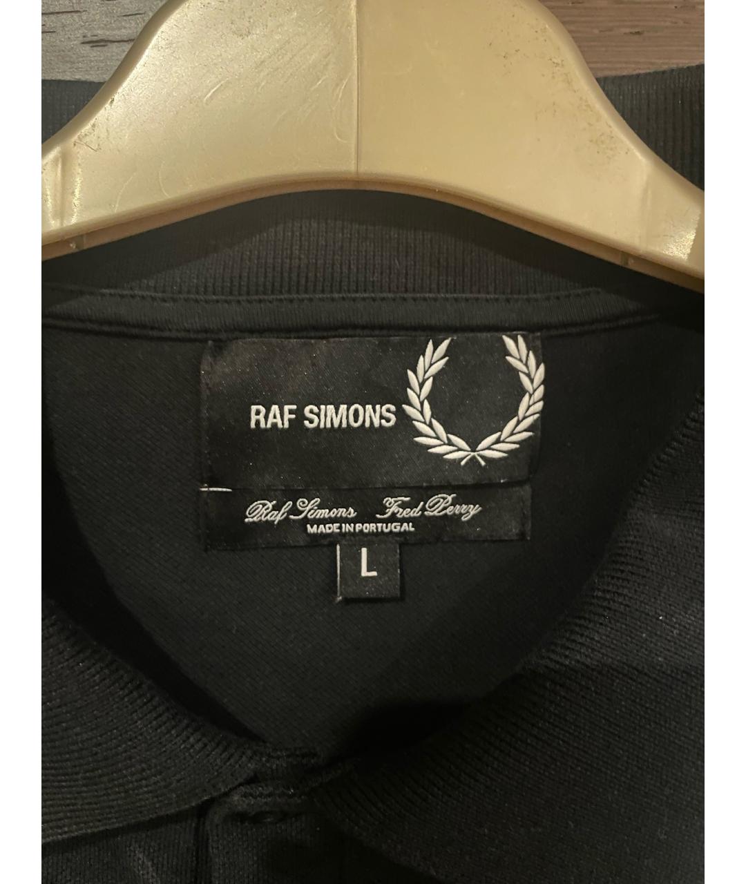 RAF SIMONS X FRED PERRY Черное хлопковое поло с коротким рукавом, фото 2