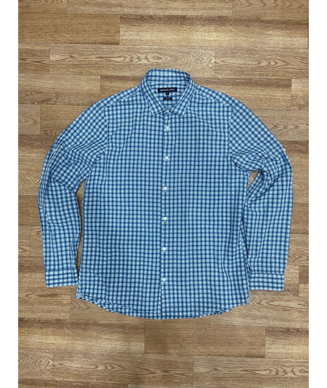 MICHAEL KORS Синяя хлопковая кэжуал рубашка, фото 6
