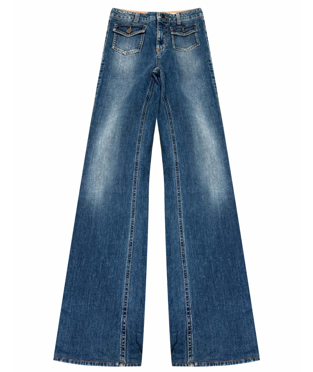 STELLA MCCARTNEY Синие хлопко-эластановые джинсы клеш, фото 1