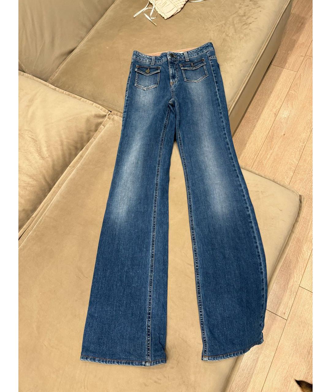 STELLA MCCARTNEY Синие хлопко-эластановые джинсы клеш, фото 9