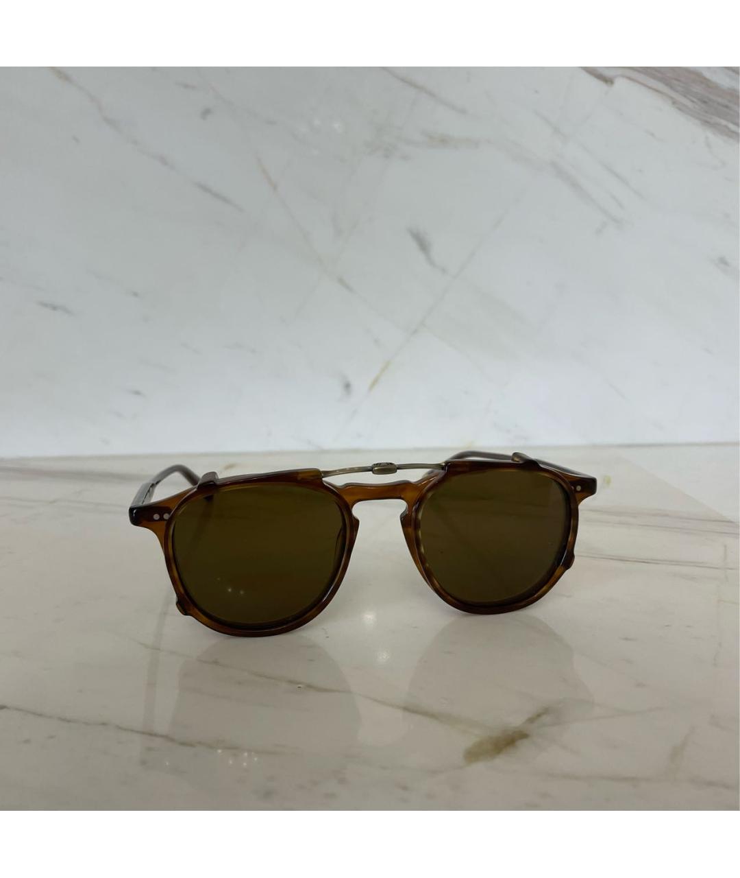 GARRETT LEIGHT Коричневые пластиковые солнцезащитные очки, фото 3