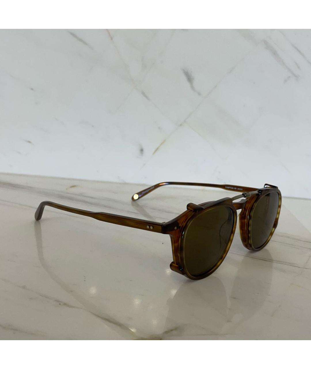 GARRETT LEIGHT Коричневые пластиковые солнцезащитные очки, фото 2