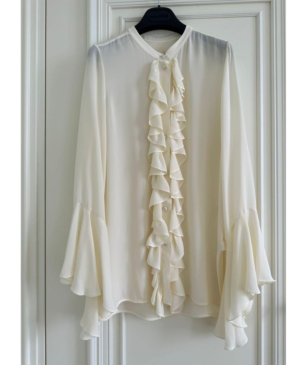 KHAITE Белая шелковая блузы, фото 9