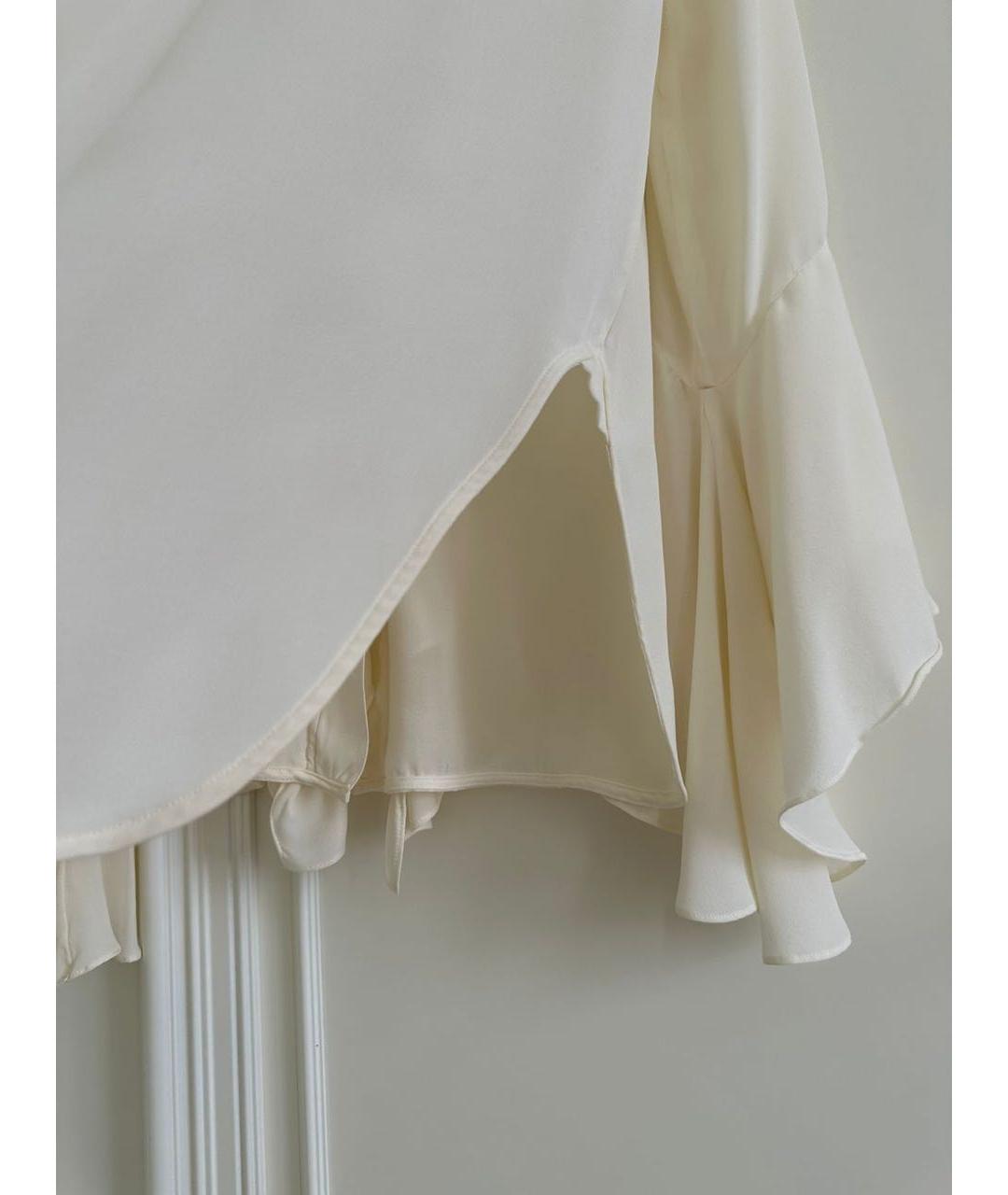 KHAITE Белая шелковая блузы, фото 3