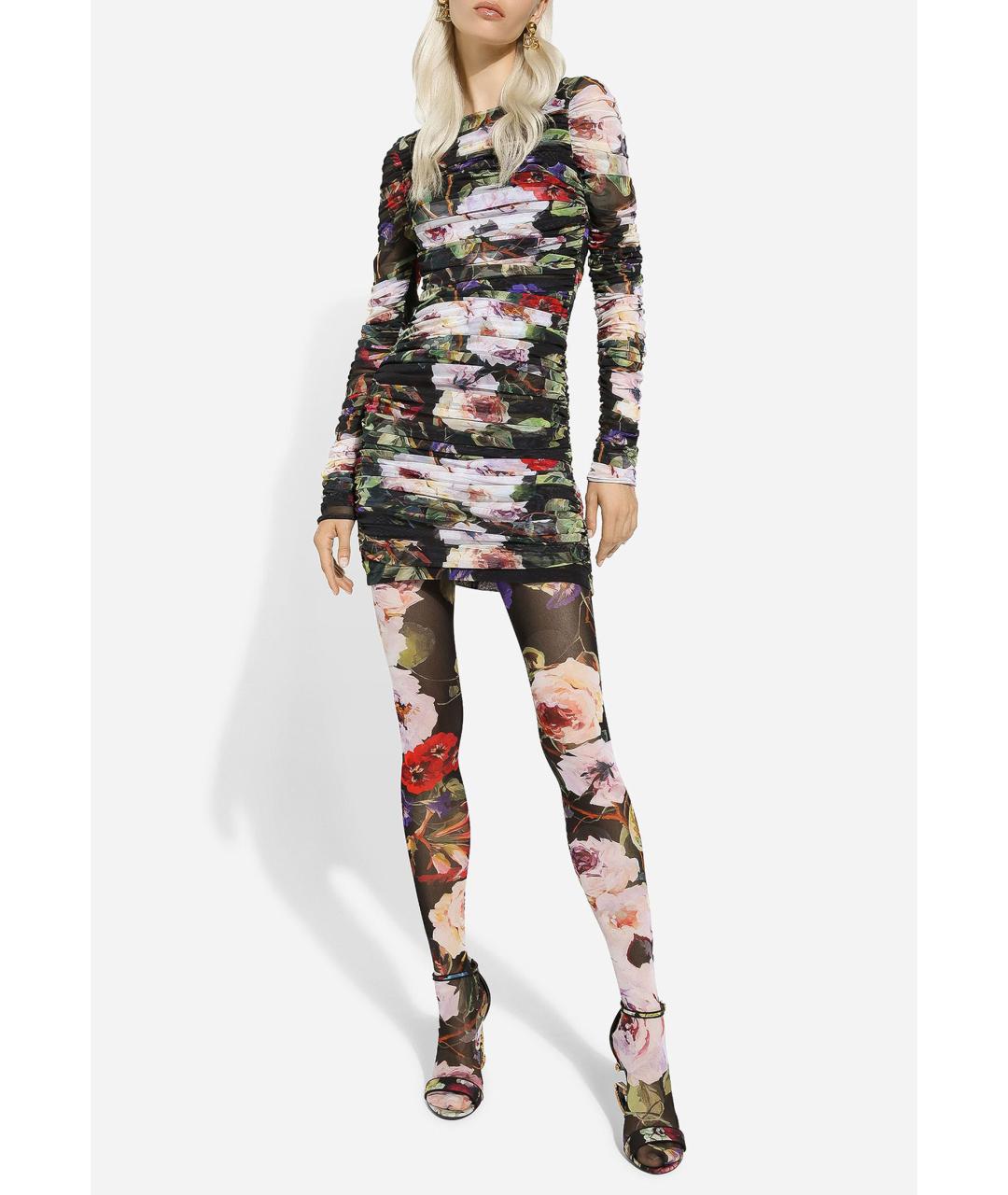 DOLCE&GABBANA Черное полиамидовое коктейльное платье, фото 3