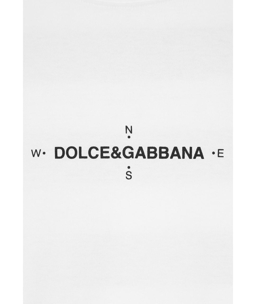 DOLCE&GABBANA Белая хлопковая футболка, фото 4